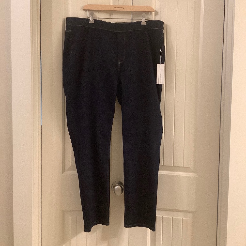 Soft Surroundings Ultimate Denim Pull On Slim Leg Jeans 1X NWT